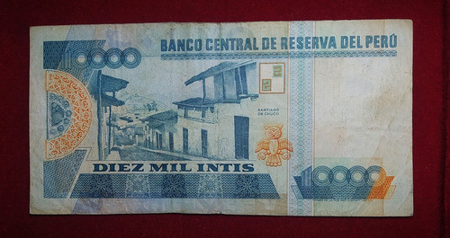 Billete 10000 Intis Peru 1988 Cesar Vallejo Pick 140 A 1