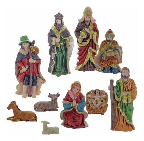 Pesebre 10 Figuras 9,5cm Alto Ideal Arbol De Navidad 1