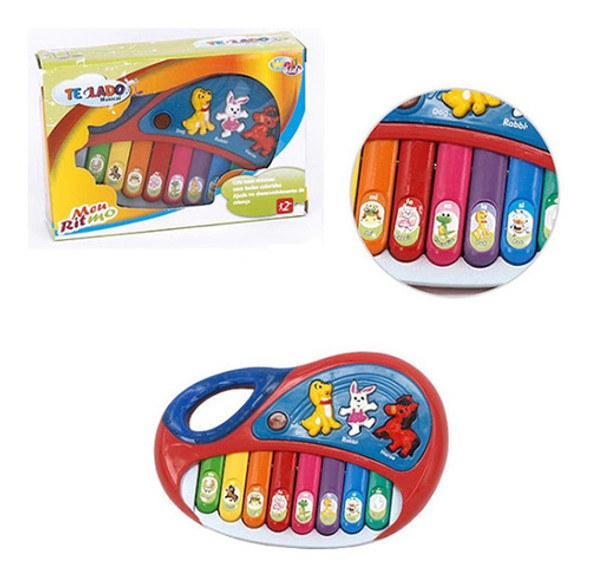 Teclado A Pilha Rainbow Festa Dos Bichos - Wellmix 1