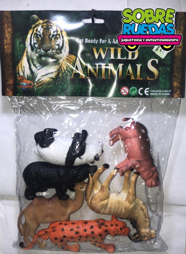 Animales De Selva En Bolsa Pvc X6 P852/6 33x25 Goma Srj 1