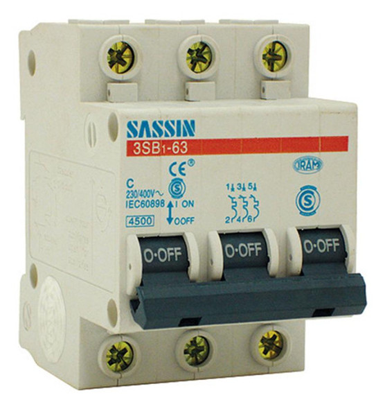 Interruptor Térmico 3p. 6amp. Sassin G P 0