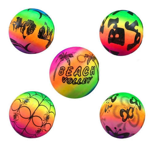 50 Pelotas De Goma Fluo Niños Motricidad Gruesa Voley N 5 0