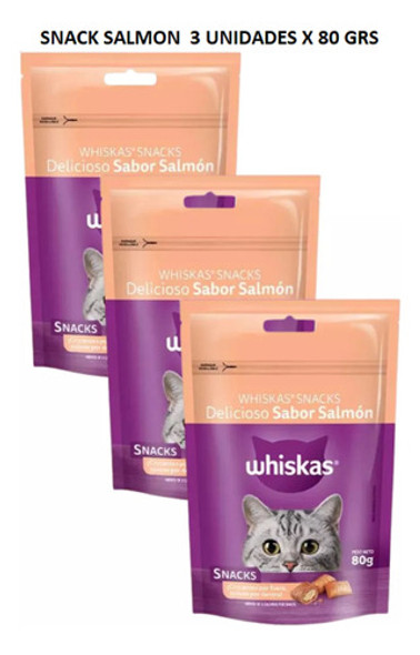 Whiskas Snack Crocante Gatos  Salmon Caja 3 Unidades X 80grs 0 Whiskas Snack Crocante Gatos  Salmon Caja 3 Unidades X 80grs 0
