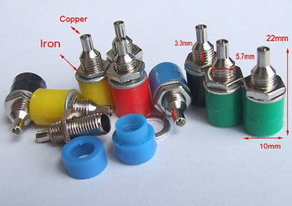 10pcs Cobre 5 Colores 4 Mm Banana Toma Vinculante Post Prueb 1