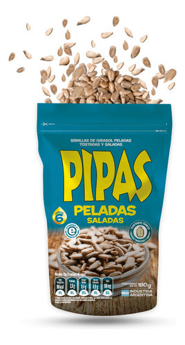 Pack X 12 Pipas Semillas Girasol Peladas Y Saladas 180gr 0