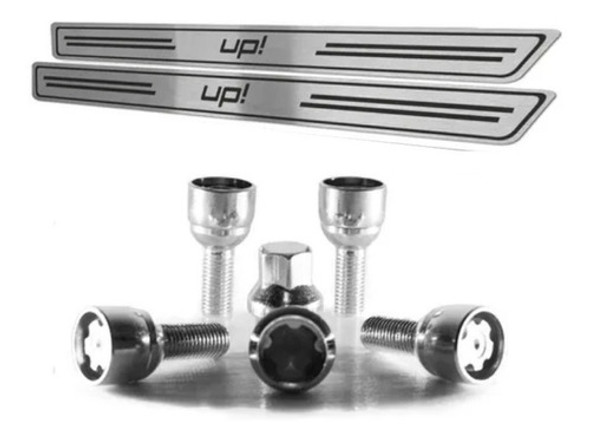 Tuercas De Seguridad + Cubre Zocalos P/ Volkswagen Up! X2 0