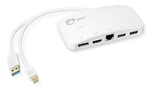 Siig Mini-dp Video Dock Con Usb 3.0 Lan (blanco) - Mini Disp 0