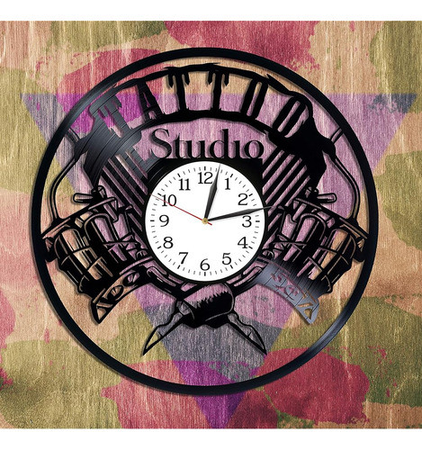Kovides Tattoo Studio Wall Art Lp Vinilo Retro Disco Reloj D 1