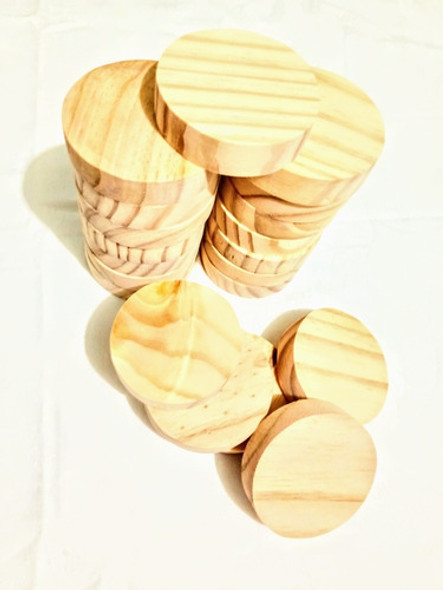 50 Bolachas De Madeira Com 6x2 Cm De Diâmetro P/ Artesanato 0