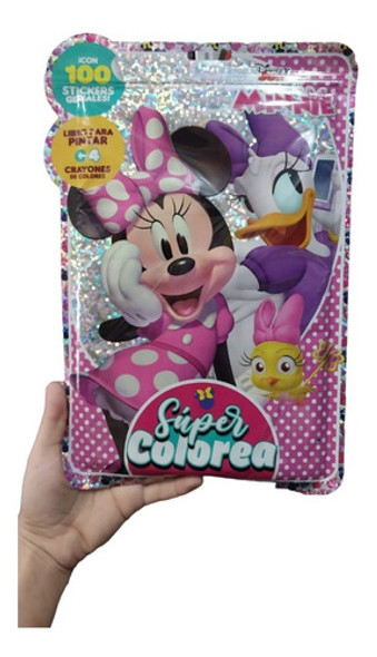 Set Para Colorear Minnie Con Stickers Libros Y Crayones 0