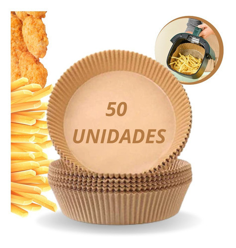Forro De Papel Descartável Especial P/ Air Fryer Kit Com 50 0