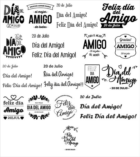 Vectores Dia Del Amigo, Ideal Vinilo. 73 Diseños Exclusivos 0