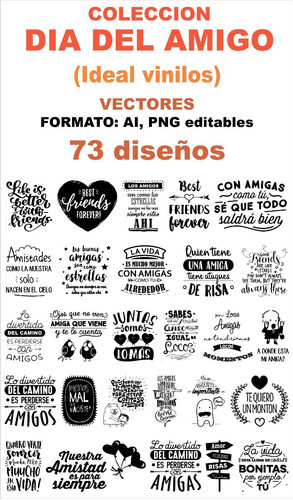 Vectores Dia Del Amigo, Ideal Vinilo. 73 Diseños Exclusivos 1