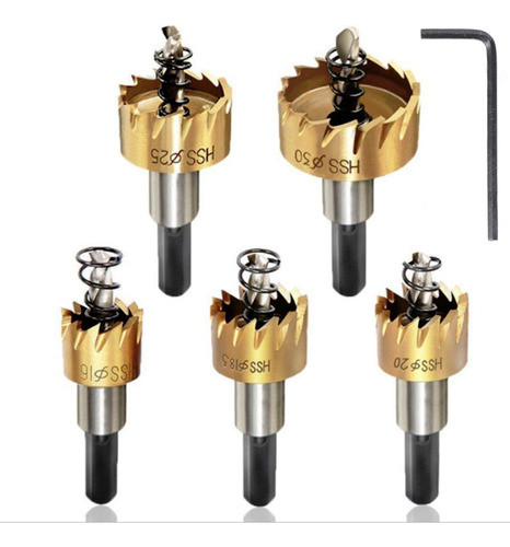 Mecha Fresa Copa Hss - Rec. Titanio 5 Pc Para Metales Hss S. 0