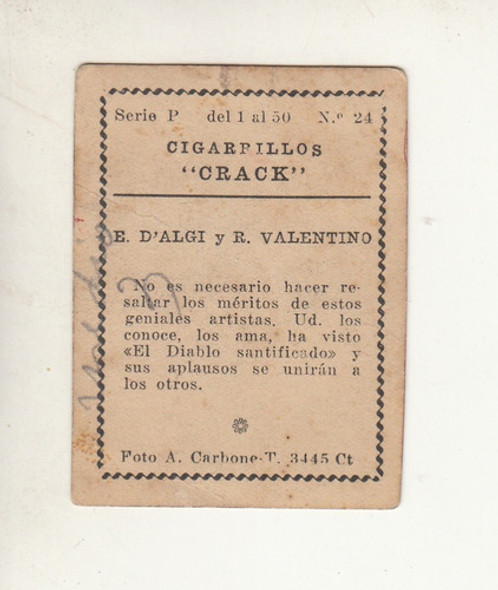 Cine Mudo Cromo Valentino & Elena D'algy Publicidad Crack 1