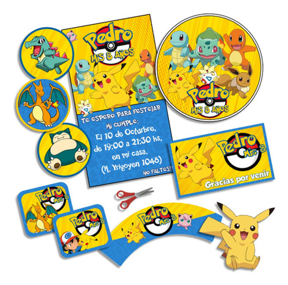 Kit Imprimible Pokemon Personalizado Candybar Cumpleaños 0