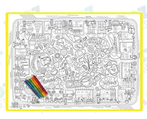 Lona Para Colorear Y Borrar Lavable Mi Barrio- Kidz Juguetes 0