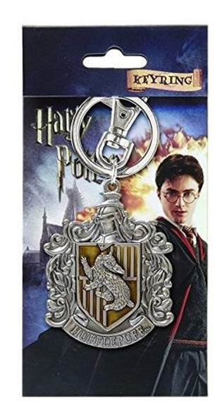 Harry Potter Hufflepuff School Crest Pewter Keychain 0
