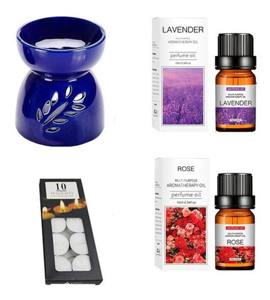 Hornito De Cerámica A Vela Con 2 Esencias +10 Velas 0