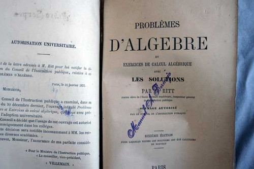 Problemes D'algebre Et Exercices De Calcul Algebrique, Ritt 1