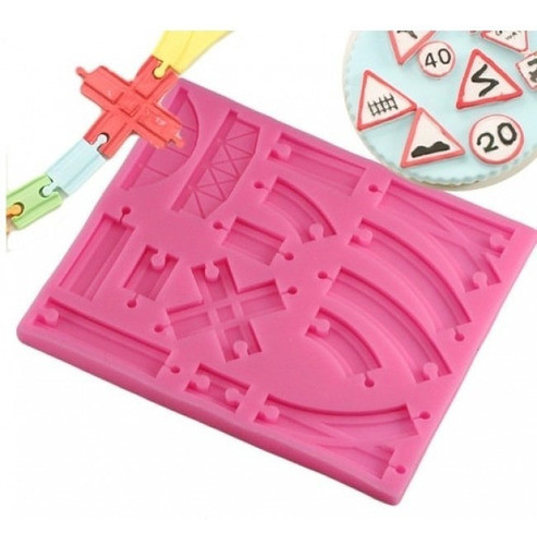 Molde De Silicone Trilhos Do Trem Ferrovia 0