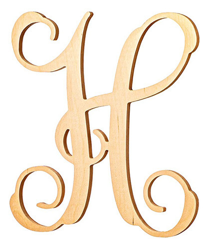 Carta Decorativa Monograma H Sin Terminar De Madera Simple . 0