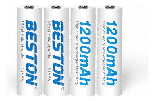 Pack Pilas Aa Recargables Beston 1200mah 4 Pilas 1