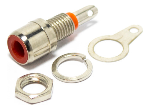 Conector Jack Rca Hembra Rojo Para Chasis X4 Unidades 0
