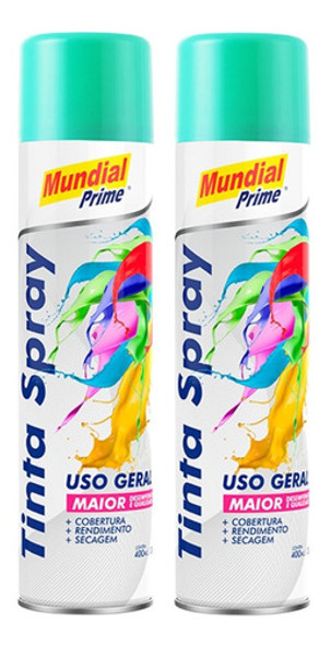 2 Tinta Spray Verde Claro Uso Geral 400ml 0