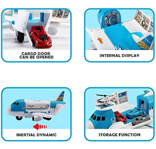 Tuko Transport Cargo Airplane Car Toy Play Set Para Niños Y 1