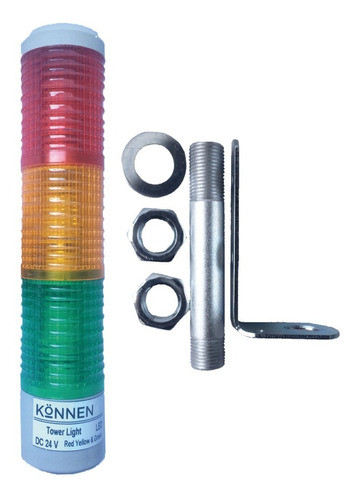 Baliza Led Torre Luminosa Semáforo 24 Vdc 3 Colores Soporte 0