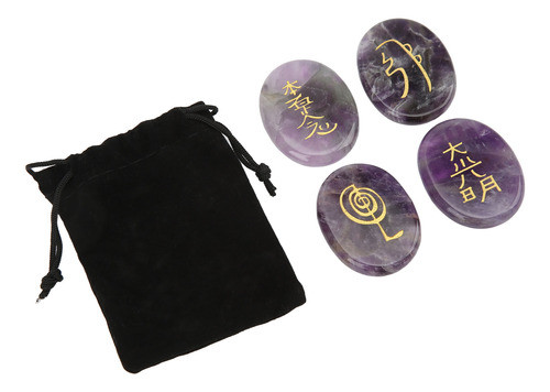 4 Peças De Símbolos De Reiki, Pedras, Superfícies Mais Lisas 1