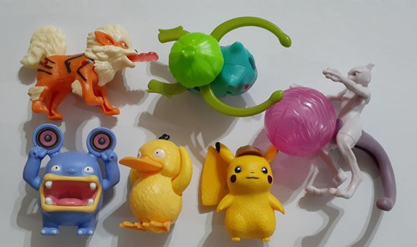 Coleccion 6 Muñecos Pokemon Detective Pikachu Burger King 1