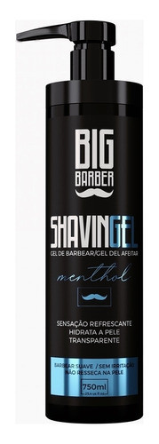 Shaving Gel De Barbear Big Barber 750ml Menthol Shaver 9 Und 1