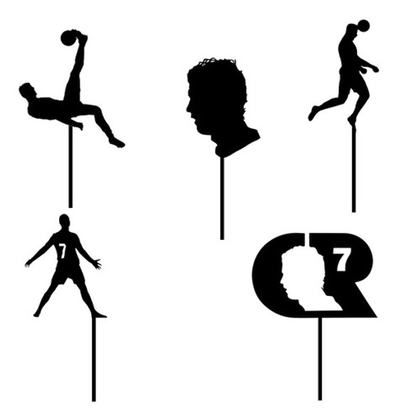 Cake Topper Adorno Mini - Cup Cake - Ronaldo Cr7 X 5 Unidad 0