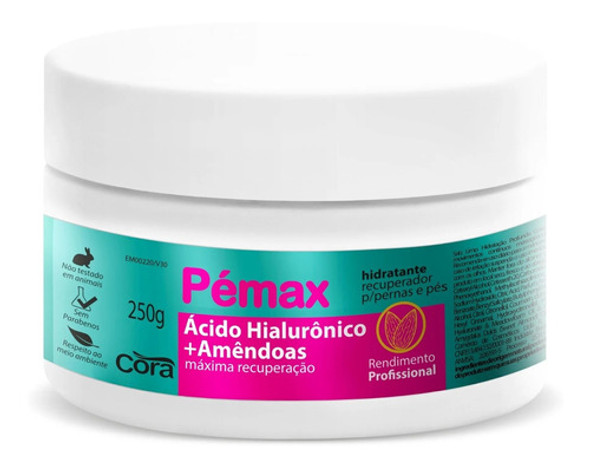Cora Pémax Ácido Hialurônico +amêndoas Pote 250g 0 Cora Pémax Ácido Hialurônico +amêndoas Pote 250g 0