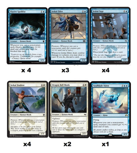 Mazo Magic Experto Azul/blanco Prowess C/ 1 Rara Mtg Bsas 1