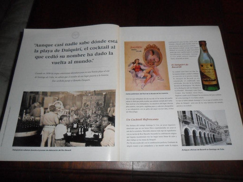 Publicidad 1996 Ron Bacardi Daiquiri Cocktail Cuba Botella 0