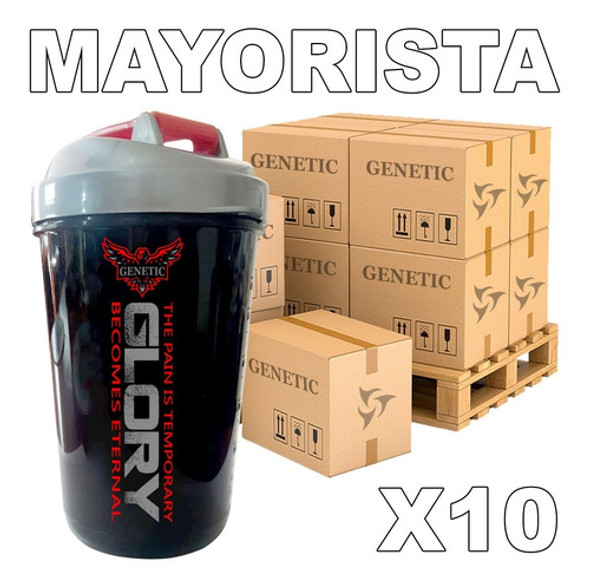 10 Vasos Shaker Black Glory Genetic 600ml Proteína Sin Grumo 0 10 Vasos Shaker Black Glory Genetic 600ml Proteína Sin Grumo 0