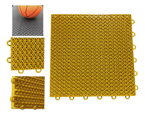 Kit 22 Peças Piso Estrado Plástico 30 X 30 X 1.4cm Amarelo 0