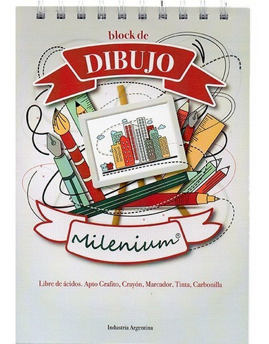Block Para Dibujo Artistico Milenium A4 120g 40 Hojas 0