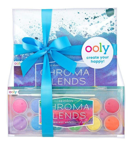 12 Acuarelas Mezclables 12 Colores + Pincel  Ooly Happy P... 0