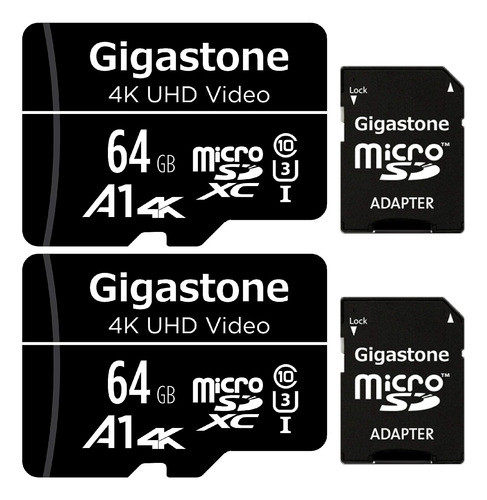 Kit De 2 Tarjetas Gigastone Micro Sd 64gb 4k Uhd Video 0