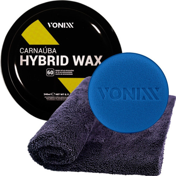 Cera Automotiva Em Pasta Hybrid Wax 200g Vonixx + Toalha De Microfibra Felpuda 410gsm Vonixx 0