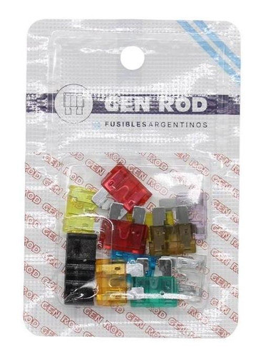 Fusible Ficha Pala Surtido Blister X 10u Con Pinza Gen Rod 1