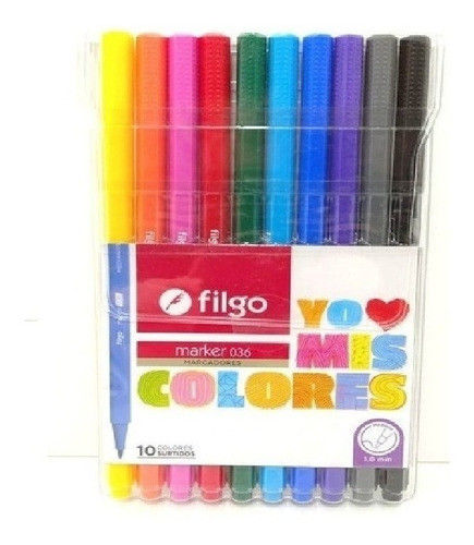 Marcadores Filgo Marker 036 Punta 1.0 Mm Pack X10 0