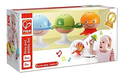Hape Stayput Baby Animal Toy Rattles Multi 5 X 2 1