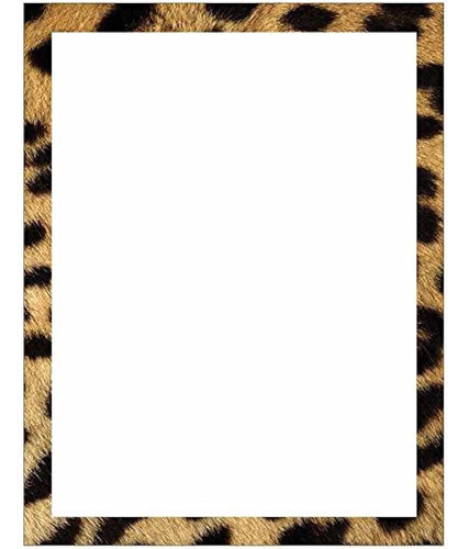 Papel De Carta Con Borde Con Estampado De Guepardo - Diseño 0