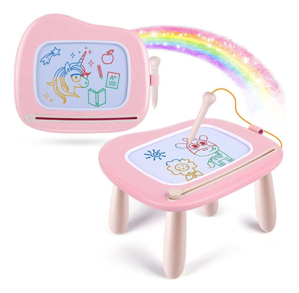 Pizarra De Dibujo Magnética Rosa Para Niños Pequeños 0