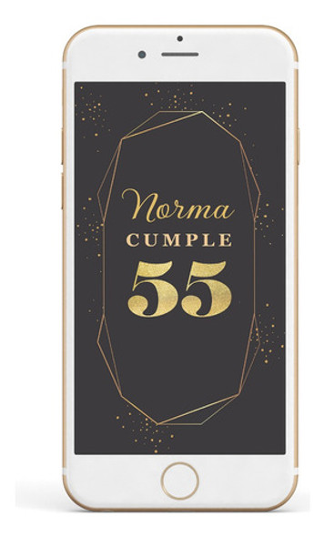 Invitación Animada / Videoinvitación Negro Y Dorado 50 Años 0